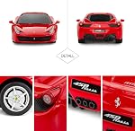 Voiture télécommandée Rastar Ferrari, Modèle de voiture Ferrari 458 Italia à l'échelle 1/24, Voiture jouet Ferrari rouge