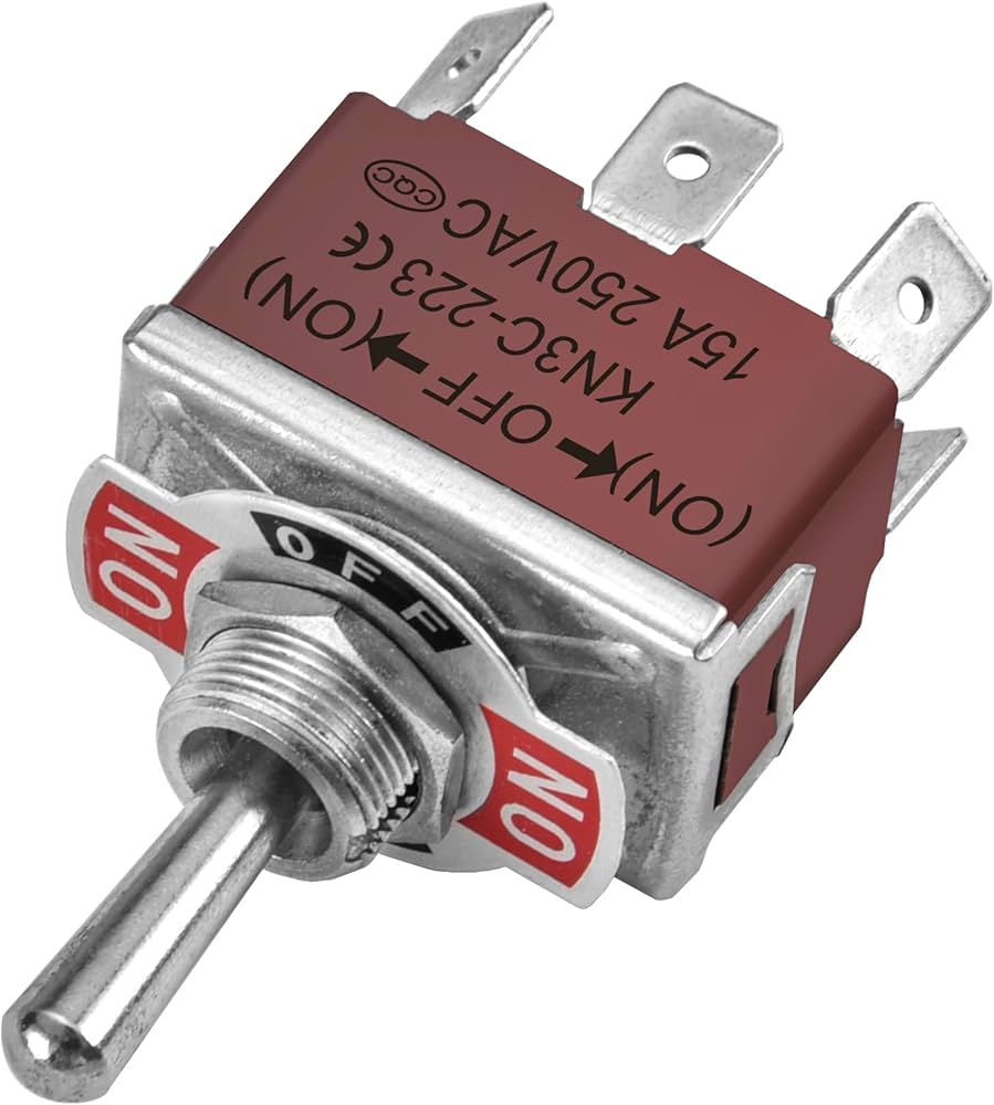 Amazon.co.jp: Heschen メタルトグルスイッチ DPDT、KN3C-223