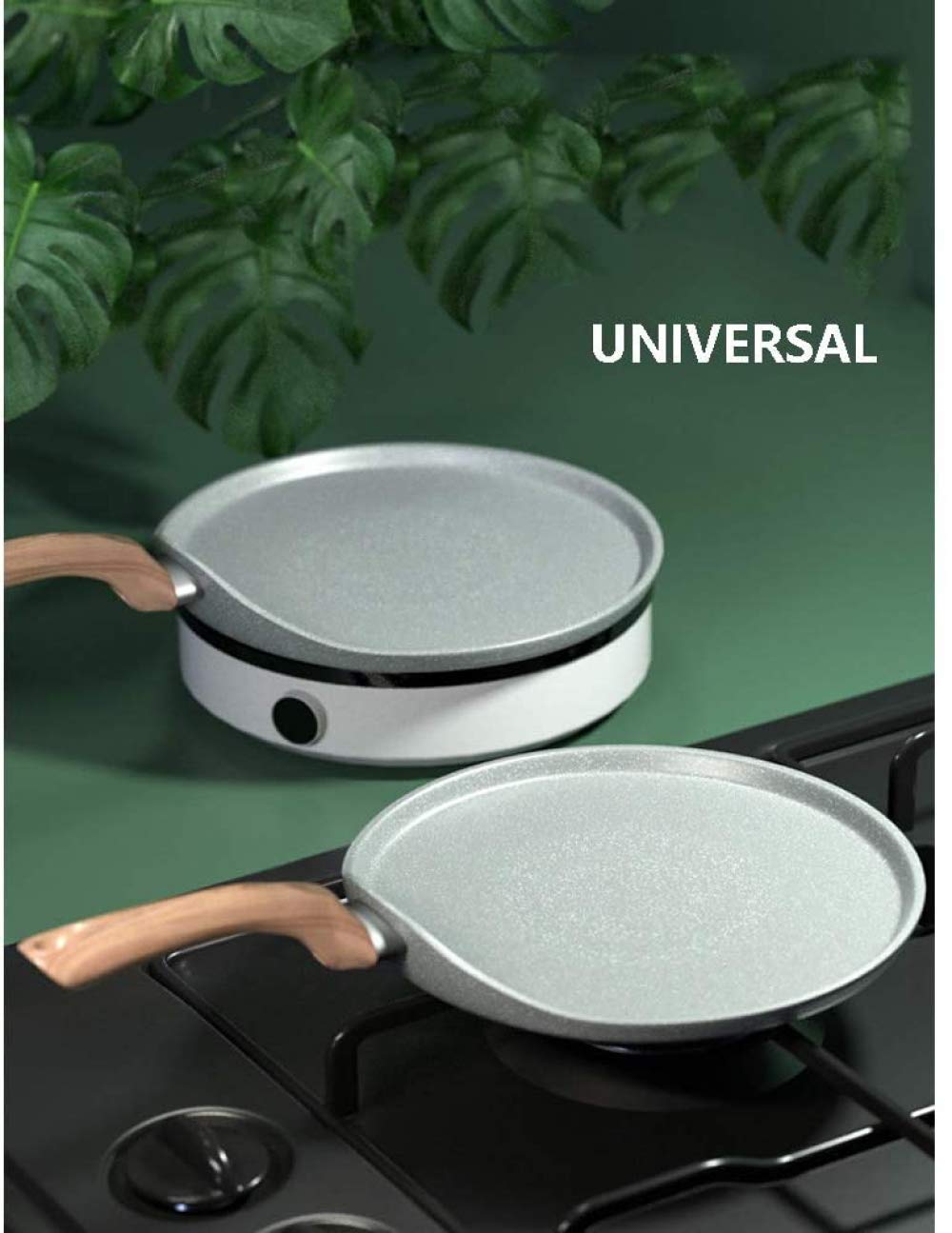Panqueques, Tortilla, Inducción - Ø18cm, Ø22cm, Ø26cm Bandeja para crepes - Panqueques - Granito gris