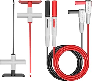 2PCS Multimeter Test Leads 4mm Banana Plug Male to Male with Puncture Probes Wire-Piercing Test Clip Tool for Multimeter Testing Automotive Car Repairing