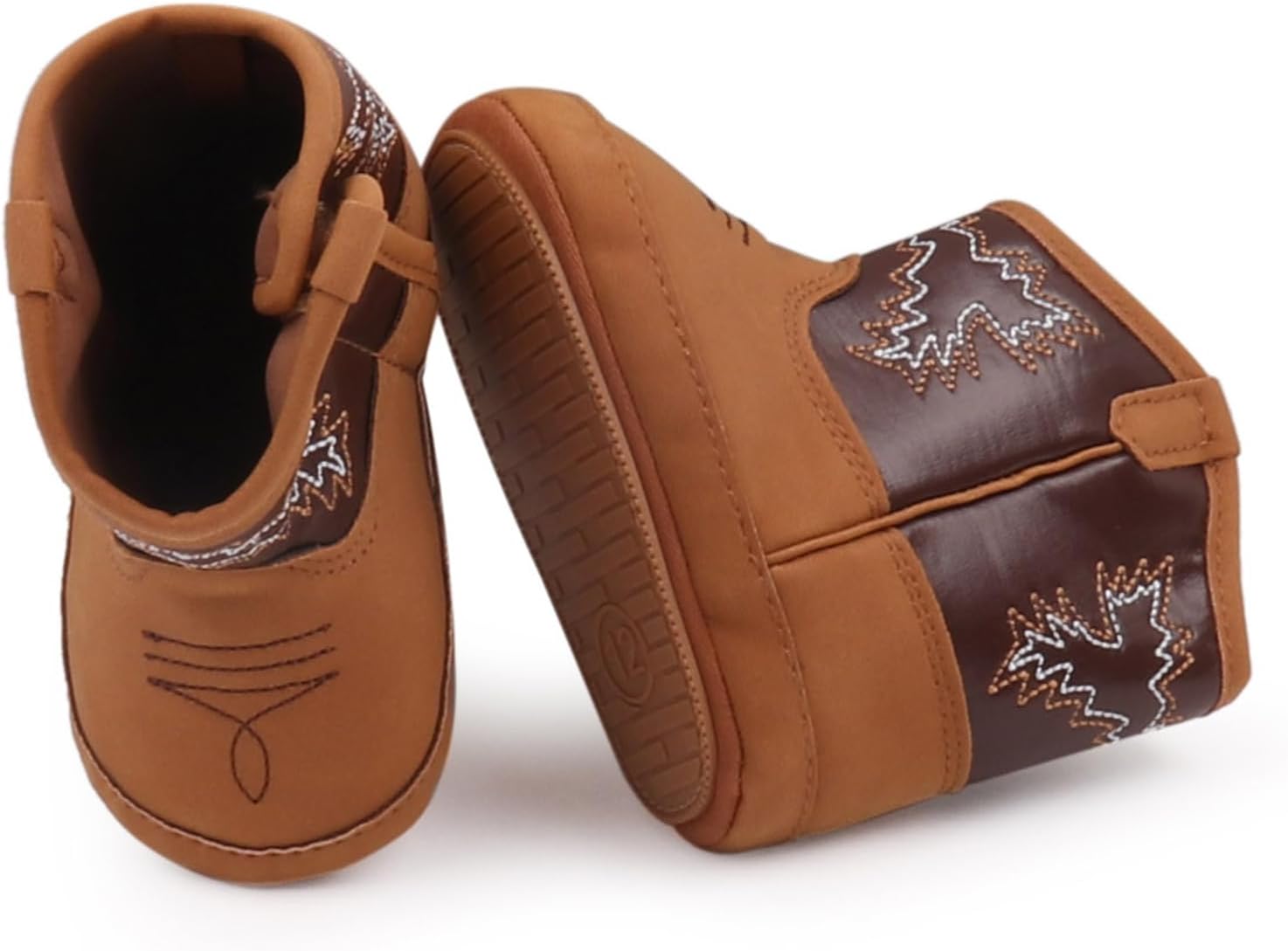 Happy Cherry Western Cowboy Bootie Soft Sole Non-Slip Crib Shoes Snow Boots for Baby Infant Toddler Girls Boys Newborn