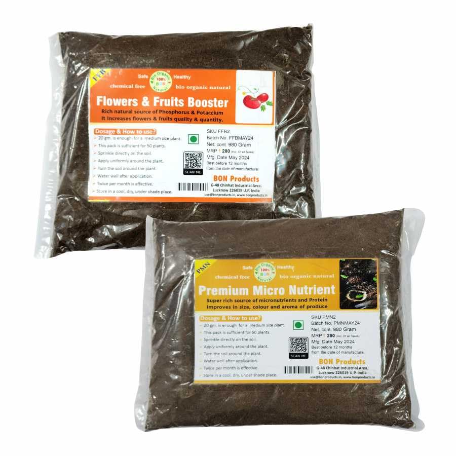 Combo pack of Flower & Fruit Booster and Premium Micro Nutrient, FFB gives more beautiful & bigger flowers, PMN improves size, color & aroma,100% Chemical free,Bio Organic Natural.-image-40