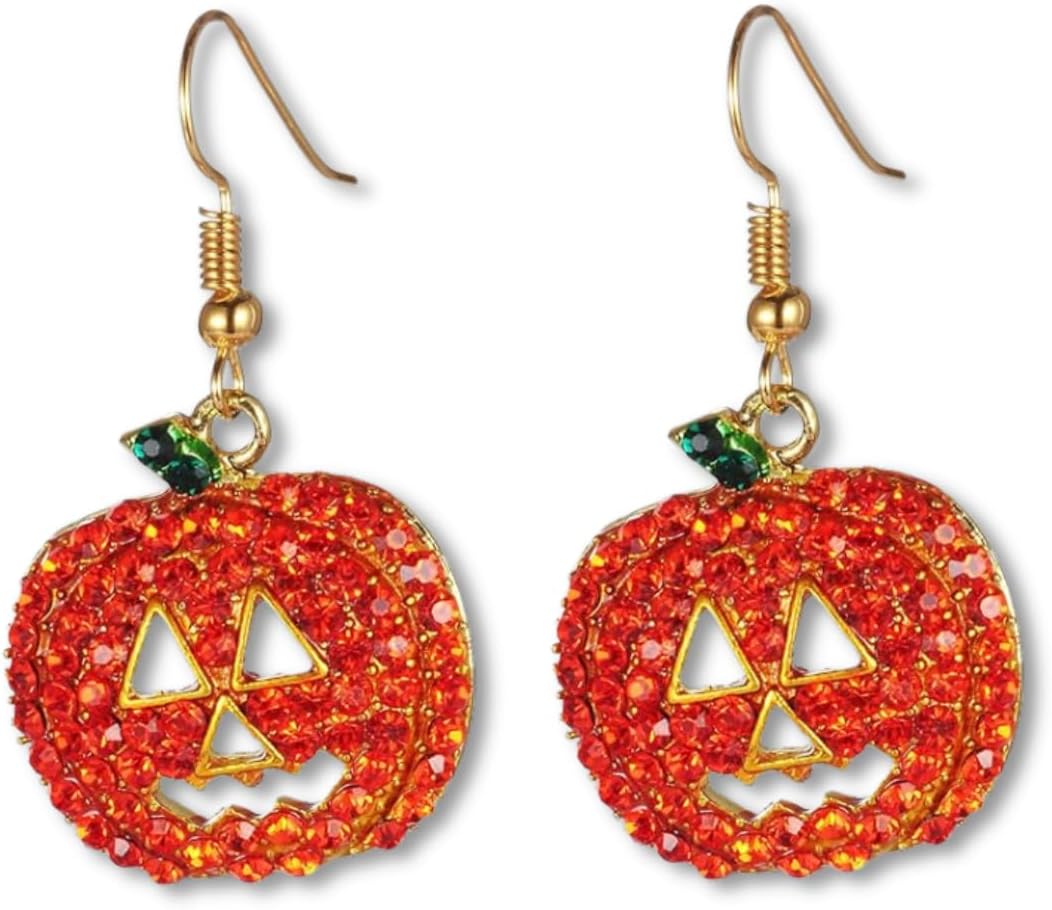 Halloween Earrings for Women, Pumpkin & Skeleton & Spider Style Dangle Earrings Halloween Party Costume Jewelry Accessories Gifts for Woman