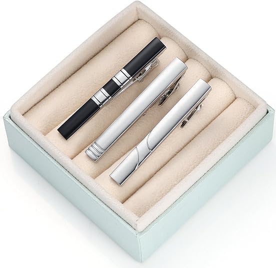 HONEY BEAR - Lot De 6 Clips à Cravate En Laiton - Épingles De Chemise Élégantes Pour Homme - Mariage, Bureau Ou Cadeau