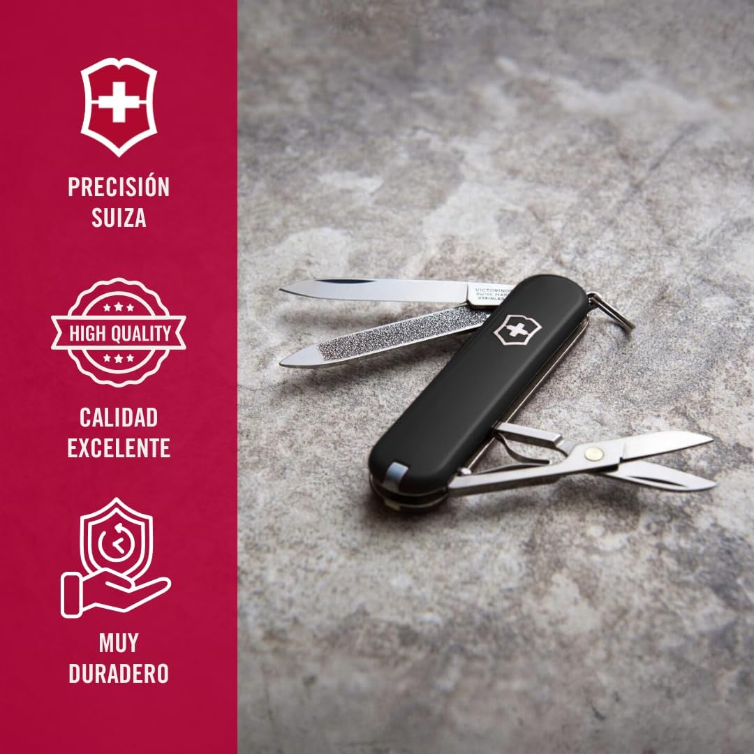 Victorinox, Pocket Knife, Small, Classic SD, 58 mm, Black (7 Functions, Blade, Nail File, Screwdriver 2.5 mm, Scissors)