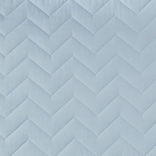 Miniatura 4 de NexHome Juego de edredón de tamaño King, colchas ligeras, de microfibra suave, reversible, acolchado, color azul bebé, estilo moderno, patrón de