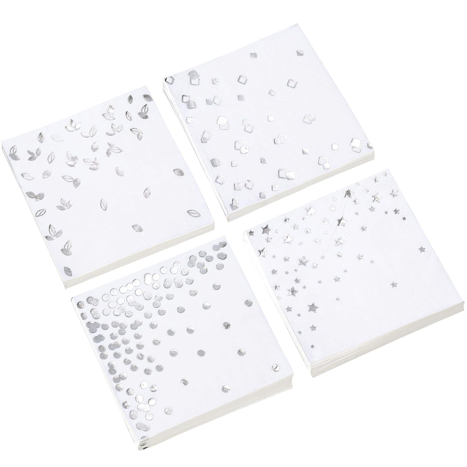 100 PK Gold Napkins - 4 Assorted Designs - 3-Ply Cocktail Napkins Folded 5 x 5 Inches Bar Napkins Disposable Party Napkins Paper Napkins Dinner for Wedding Baby Shower Birthday Graduation 2023