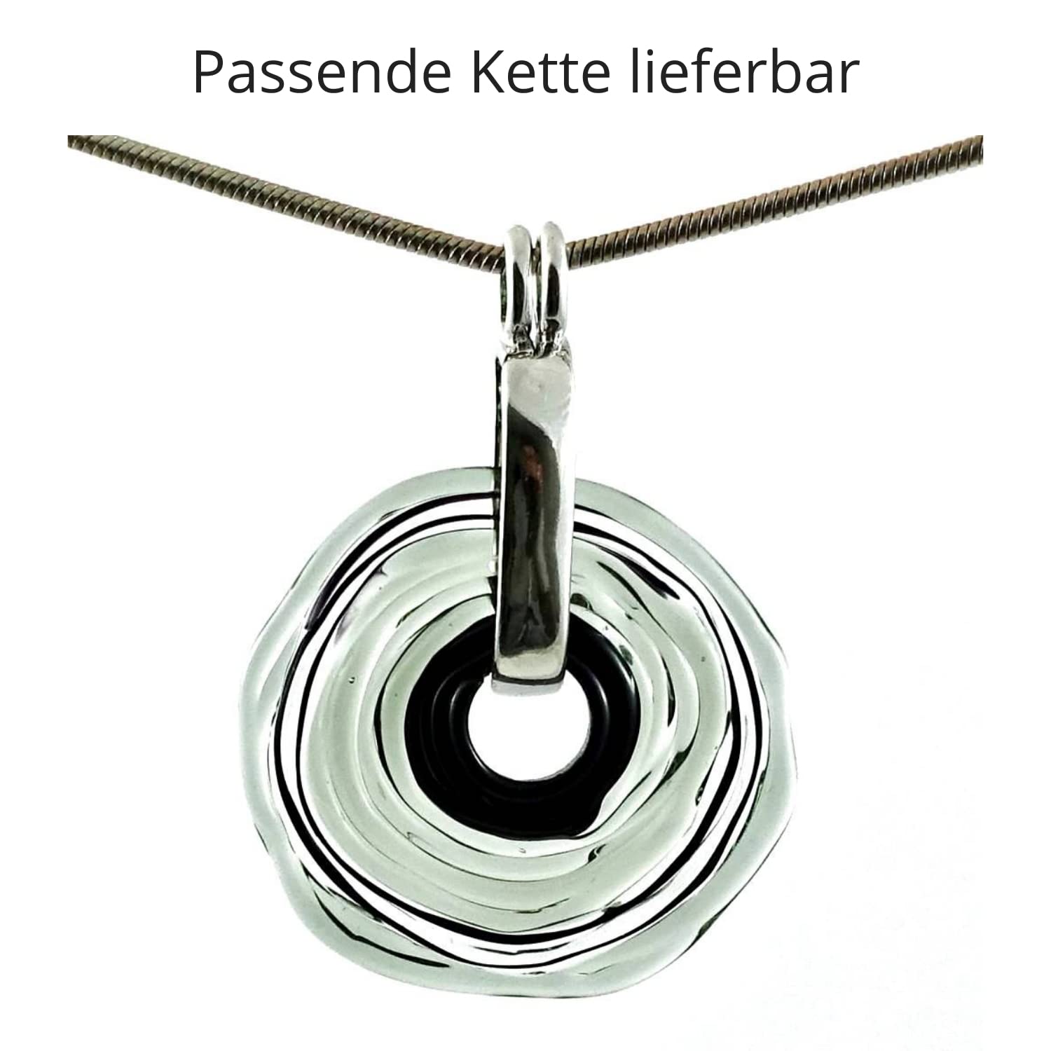Edelstahl-Ring mit Scheibe aus Murano-Glas in grau/PASST IMMER/verstellbar (16-21) / Wechsel-Ring/Personalisiertes Geschenk für sie zu Valentinstag Jahrestag Hochzeit Geburtstag Mama