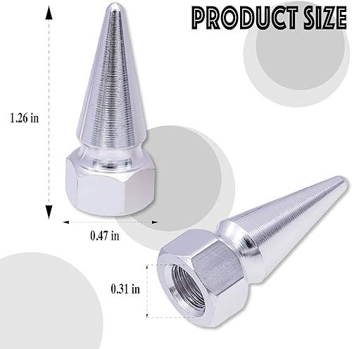 Miniatura 2 de 4 tapas de vástago de válvula de neumático con forma de pinchos, tapa de aluminio para vástago de aire de automóvil, cubiertas universales a prueba