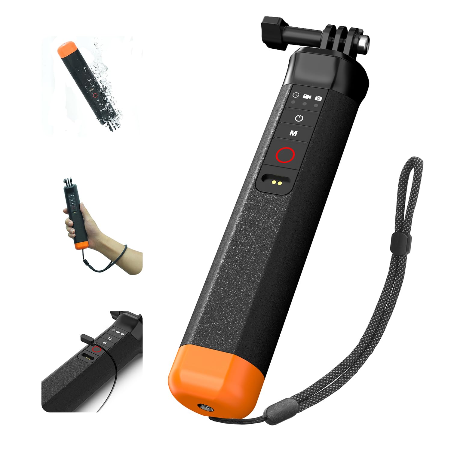 Floating Selfie Stick Hand Grip Waterproof Handle with Bluetooth Remote for Go Pro Hero 13 12 11 10 9 8 Handle Moun,Pole Monopod Handle Mount