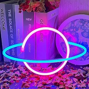 Planet Neon Sign LED Neon Lights Sign LED Planet Neon Signs Wall Decor USB or Battery Powered for Bedroom Kids Living Room Bar Christmas Gaming Room