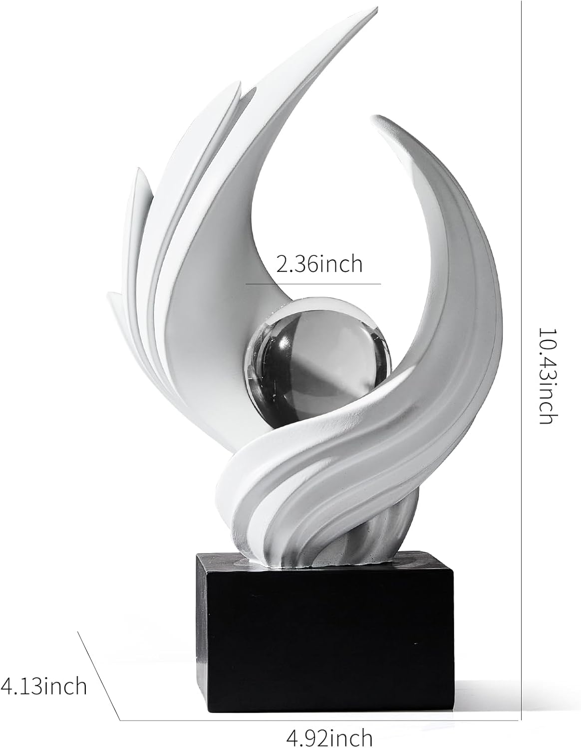 Abstract Art Sculpture, Resin Gold Decorative Statue, Modern White Ornaments for Living Room, Decorativas Modernas for Coffee Table, Entryway & Office Collectibles (White) - Image 3