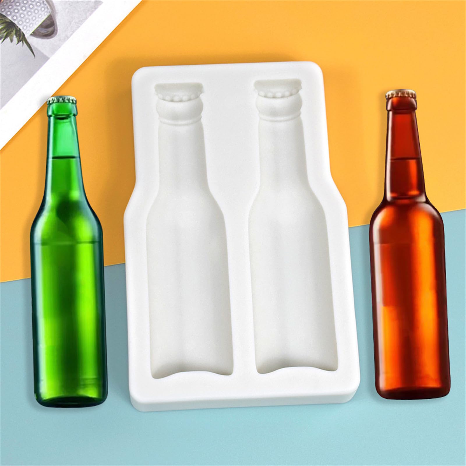 Molde de botella de cerveza de silicona para decoración y repostería de tarta de fondant de chocolate
