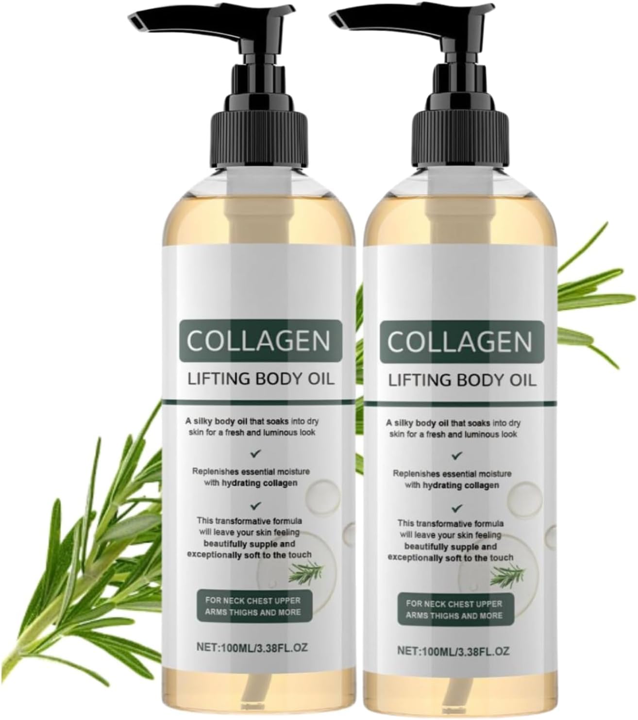 2Pcs Collagen Lifting Body Oil, Firming Body Oil, Massage Oil, Moisturizing Oils, Collagen For Skin Tightening, Skin Care Oil For Scars, Wrinkles & Stretch Marks