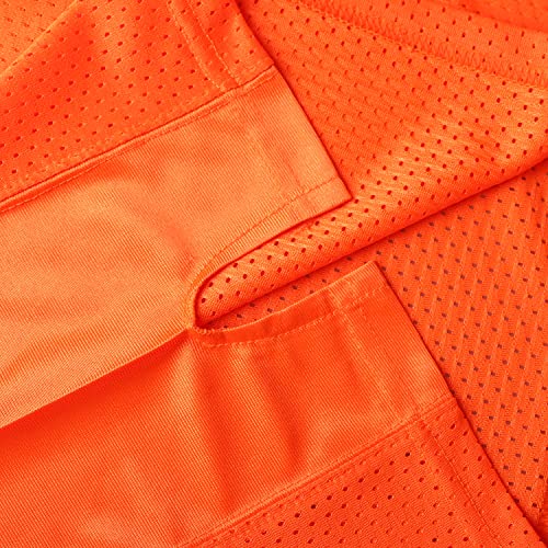 Phoneutrix Youth Blank Football Jersey, Kid's Practice Sports T-Shirt Hip Hop Football Jersey For Party (Medium, Orange) #TOP5