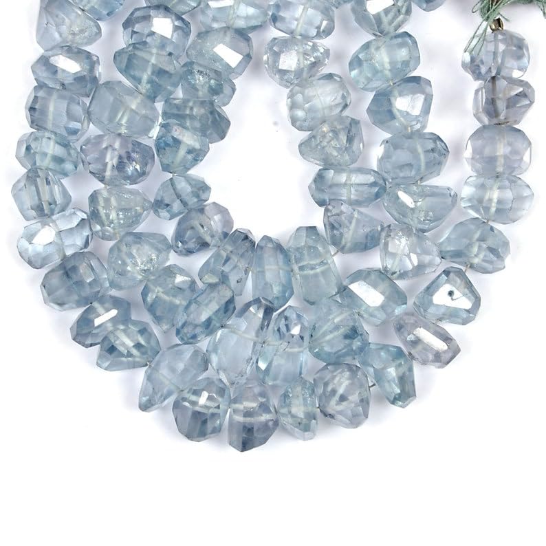 Quartz bleu naturel en perles facettées 12-15mm pour réparer et créer des bijoux sans s'écailler