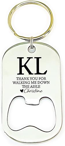 Thank You For Walking Me Down The Aisle Bottle Opener Keychain Father Of The Bride Gift Idea Uncle Gift Stepdad Gift on Wedding Personalized