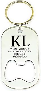 Thank You For Walking Me Down The Aisle Bottle Opener Keychain Father Of The Bride Gift Idea Uncle Gift Stepdad Gift on Wedding Personalized WALKING-AISLE-BOTTLE
