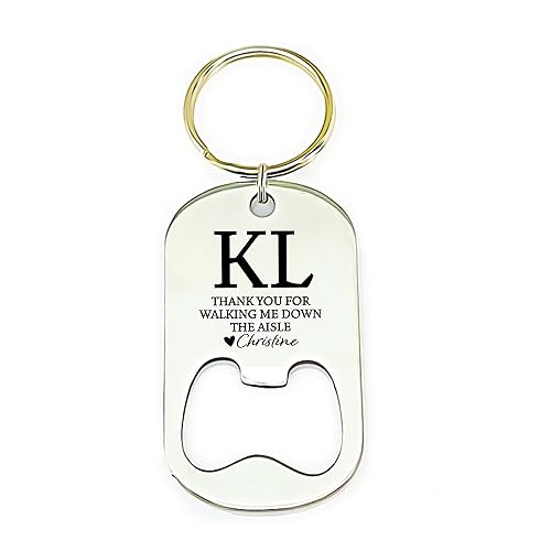 Thank You For Walking Me Down The Aisle Bottle Opener Keychain Father Of The Bride Gift Idea Uncle Gift Stepdad Gift on Wedding Personalized