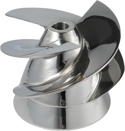 Outboard Jet Impeller 5-7/8”Polished Stainless Steel 3-Blade Part No. 1678 Fits Medium-Series Jet Pumps for Yamaha Mercury Suzuki Tohatsu Honda Johnson Medium Series Jet Drive Replacement