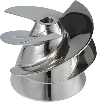 Outboard Jet Impeller 5-7/8Polished Stainless Steel 3-Blade Part No. 1678 Fits Medium-Series Jet Pumps for Yamaha Mercury Suzuki Tohatsu Honda Johnson Medium Series Jet Drive Replacement