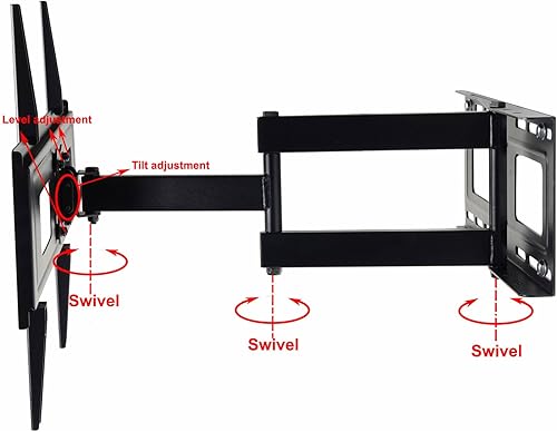 Miniatura 7 de VideoSecu Mounts articulado Soporte de pared para televisor para la mayoría de 32" 37" 39" 40" 42" 46" 47" 50" 52" 55" 58" 60" 62" 63" 65" Plasma