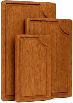 Storeindya Mango Wood Cutting Board for Kitchen, Dark Brown, Set of 3