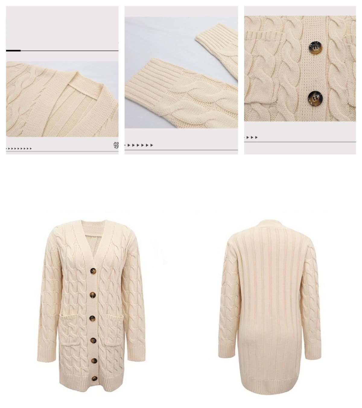Dames open voorkant gebreid vest solide cardigan gebreid lange mouwen licht elegant vrijetijdsjas bloemenkimono cardigan boho gebreide jas casual zacht draperen herfst, koffie, S