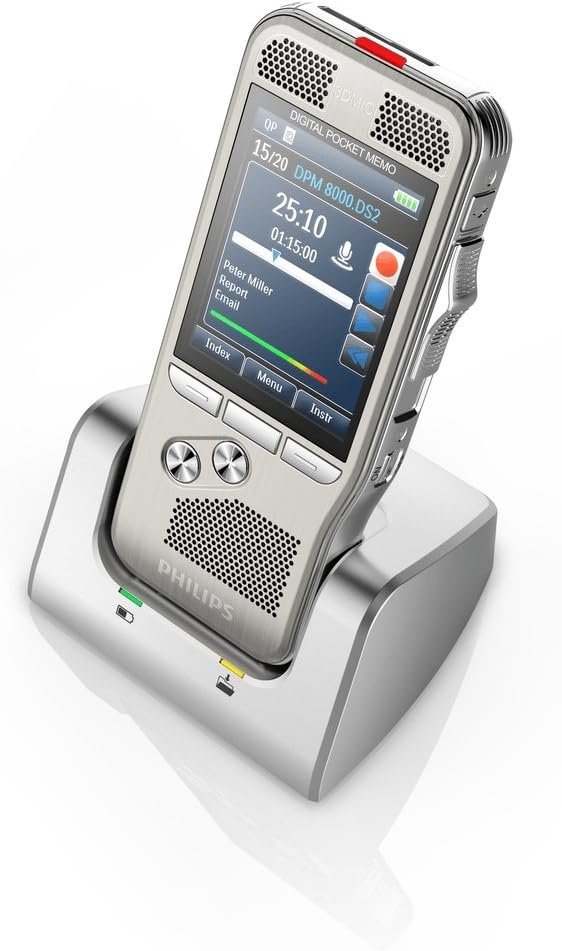 Philips DPM-8000 Professional Digital Pocket Memo with Cradle and Speechexec Pro Software : Electronics