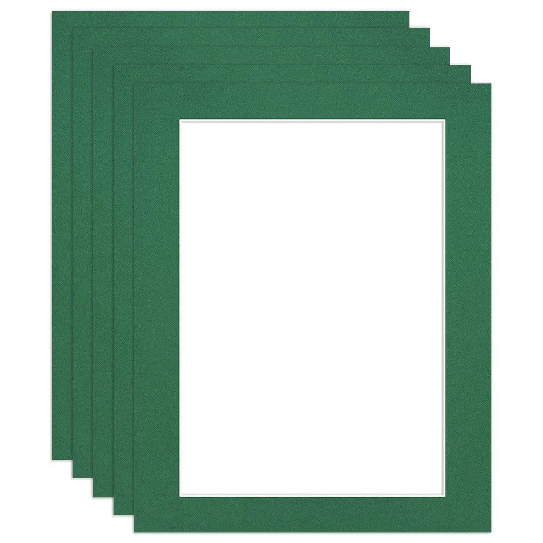 Procut Global 20x16" Emerald Picture Mounts to Fit A3 Aperture - Precision Cut Cardboard Photo Mount - Ideal for Frames, Prints, Artwork & Certificates - Sizes & Colours Available - 5 Pack