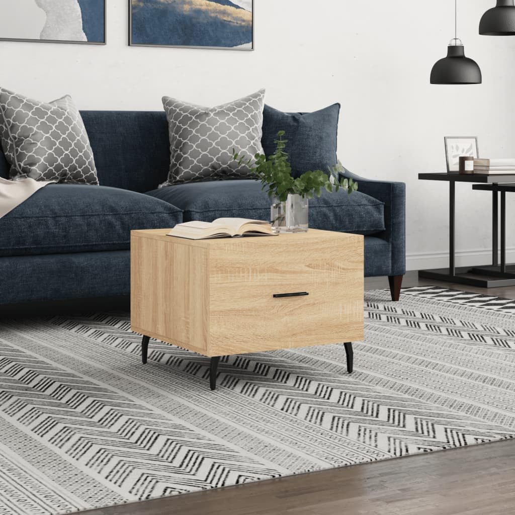 Homgoday Tavolino da caffè in rovere Sonoma, 50 x 50 x 40 cm, in legno ingegnerizzato, tavolino da tè per soggiorno, sala d'accoglienza degli ospiti, camera da letto e ufficio, tipo 7