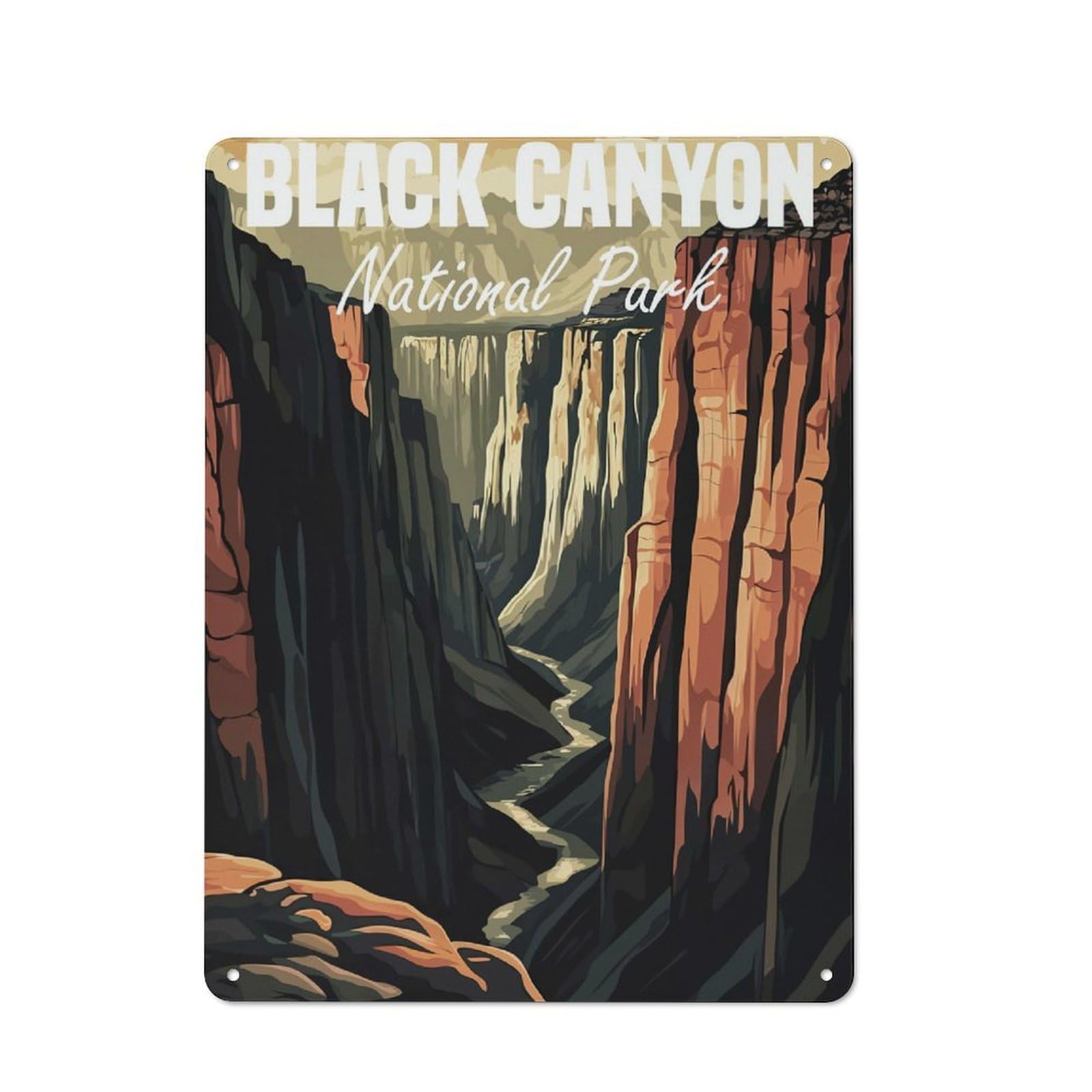 Junmoney Black Canyon National Park-1 Black Canyon National Park Vintage Metal Plaque 40X30cm For Guest Room Or Hallway, A Decorative Christmas Gift For Guest Room Decorators