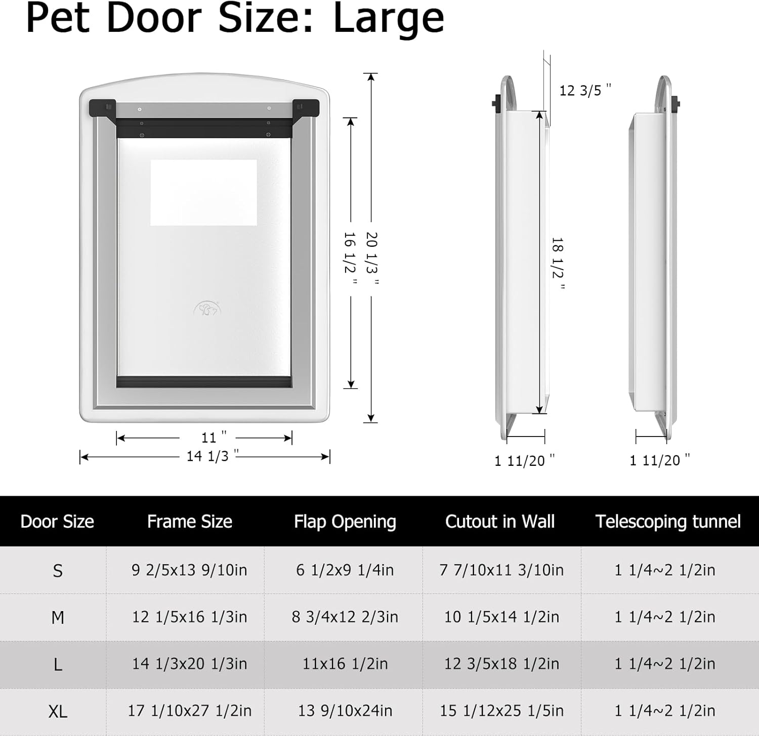 [MAVRICTECH] Cat Door for Door - Cat Door for Exterior & Interior Doors, Steel Frame, Magnetic Double Flaps, 2 Sliding Locks, Weather-Resistant, Fits Cats Up to 15LBS, White