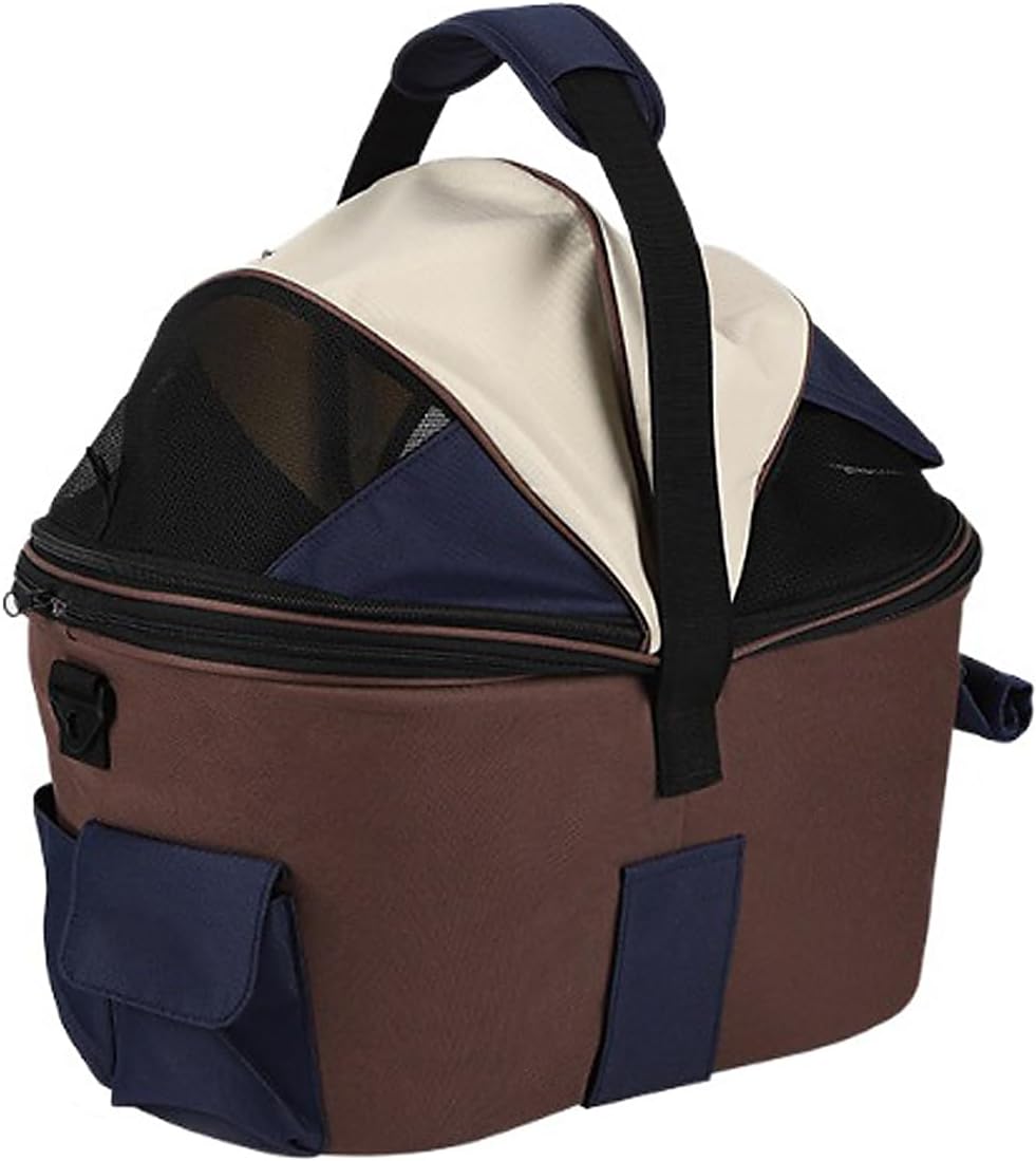 Adjustable Bike Pet Carriers with Removable Padding Large Interior Space for Dog Cats Cycling Trip Compacts Foldable Pet Backpacks