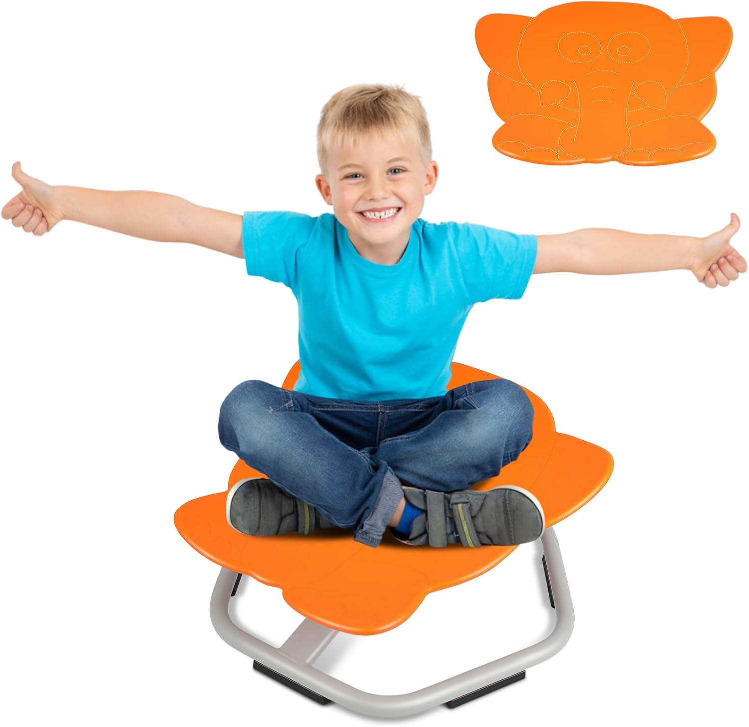 Elephant Kids Swivel Chair, Seat and Spinning Chair, Body Coordination Training Chair, Green Non Slip Sensory Toys 360° Spinning Chair for Autistic Kids Aged 3+, Improving Toddler's Physical Fitness