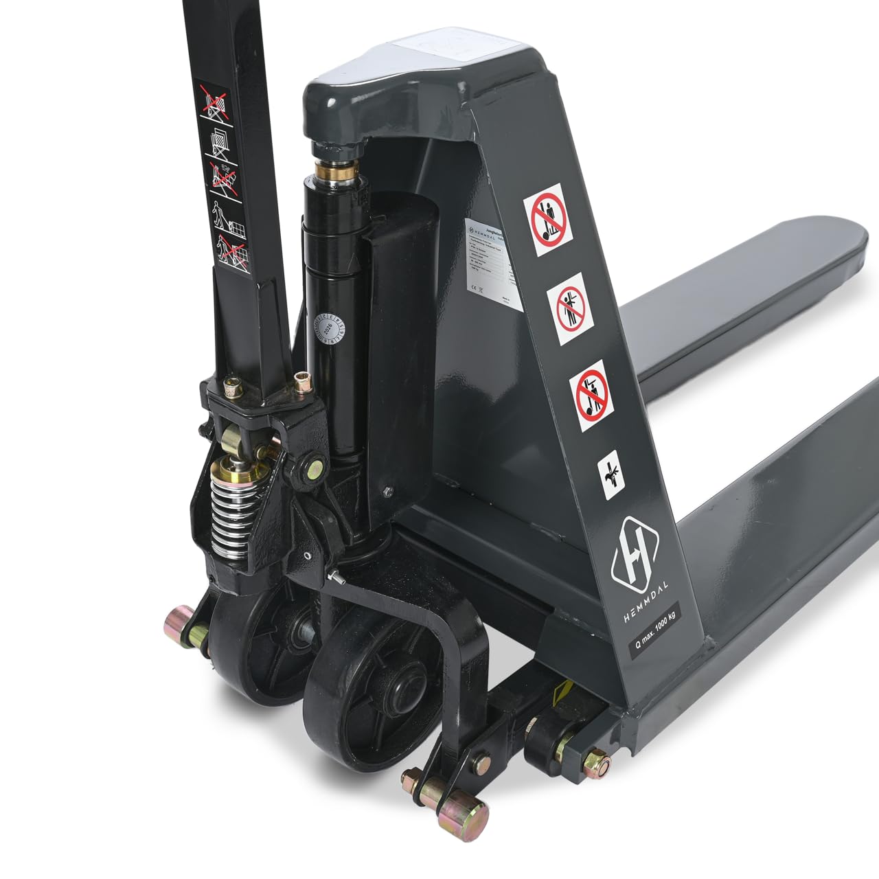 HEMMDAL Scherenhubwagen PTM | 1.000 kg Tragkraft | 85-800 mm Hubbereich | 1.150 mm Gabellänge | Lenkrad aus robustem Polyurethan | Polyurethan Einfach-Gabelrollen | Hubtisch