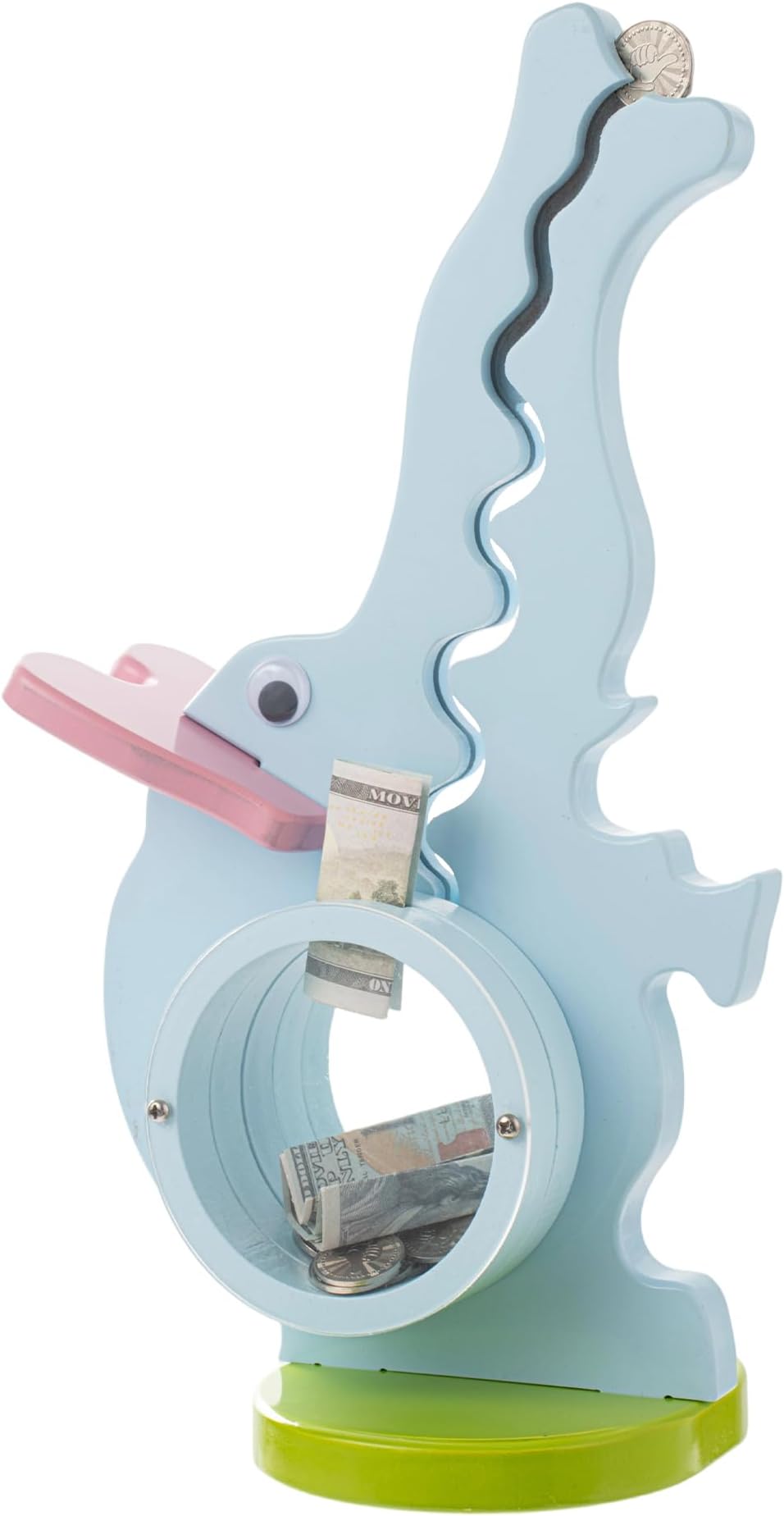 Wooden Elephant Piggy Bank for Kids Boys & Girls, Wood Interactive Coin Bank with Clear Belly, Saving Money Toy, Educational Gift for Toddlers Birthday & Decor