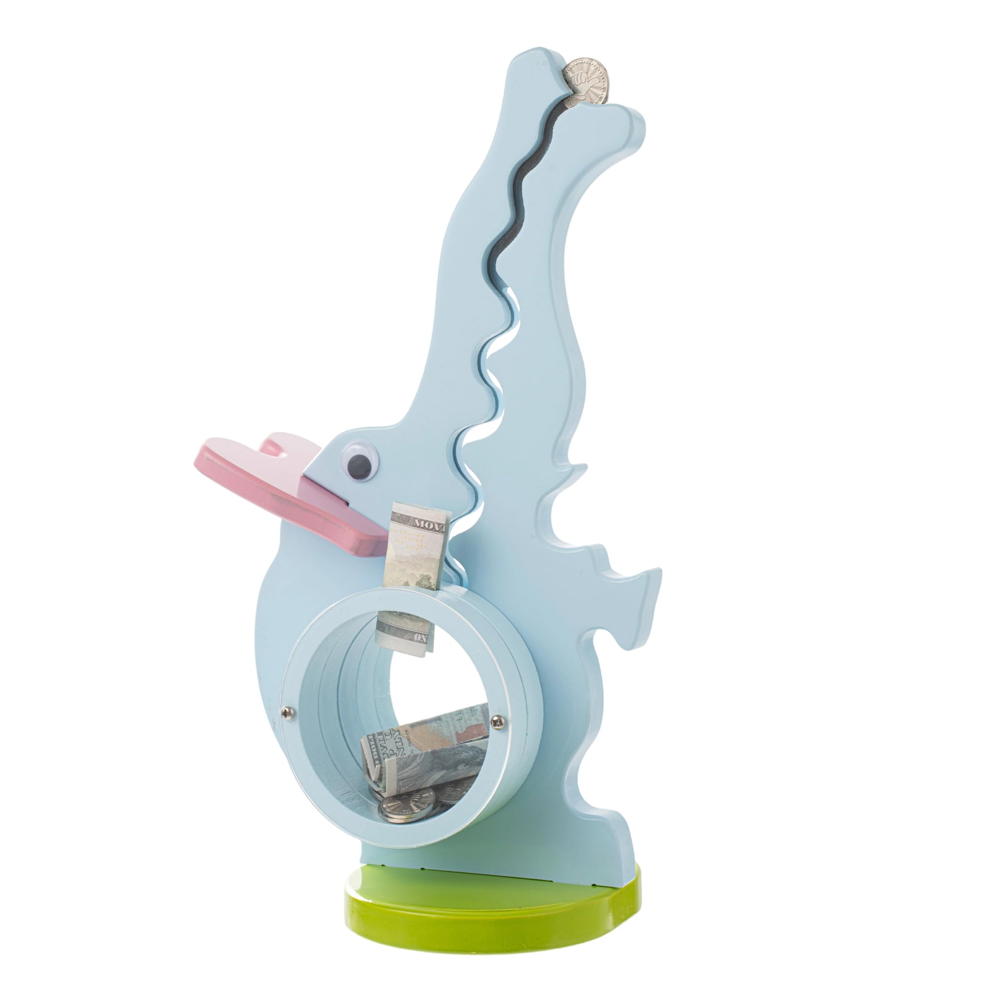 Wooden Elephant Piggy Bank for Boys Kids Girls Clear Big Belly Animal Coin Bank for Toddler Birthday Christmas Real Money Toy
