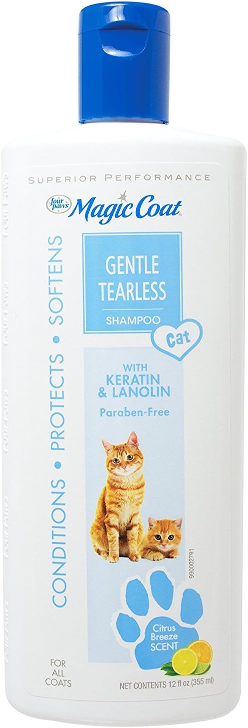 (3 Pack) Four-Paws Magic Coat Cat Tearless Shampoo, 12-Ounce Each