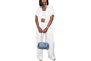 Casual Two Piece Set: A White Pants Set for Women That Exudes Effortless Elegance