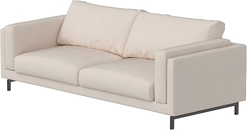 Fundas de sofá resistentes compatibles con IKEA Nockeby Three Seat (ancho 98.8 in, no 79.9 in), funda de sofá (3 asientos, poliéster beige)