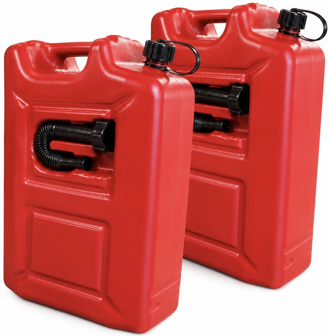 2x Benzinkanister 20L ROT Kunststoff Dieselkanister Reservekanister Kraftstoffkanister 20 Liter Kanister Wasserkanister für Benzin Diesel Wasser AdBlue 20-Liter-Kanister & Ausgießer Petrol Can, A