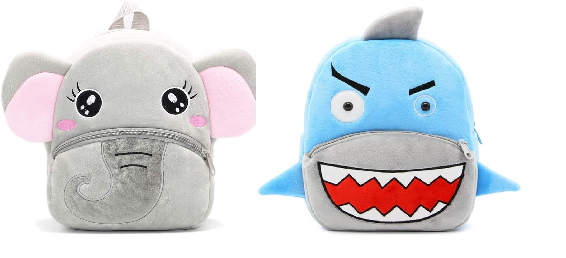 blue tree Kids School Bag Soft Plush Backpack Cartoon Bags Mini Travel Bag for for Girls Boys Toddler Baby Elephant & Shark (B097NKJ973) Amazon Price History, Amazon Price Tracker