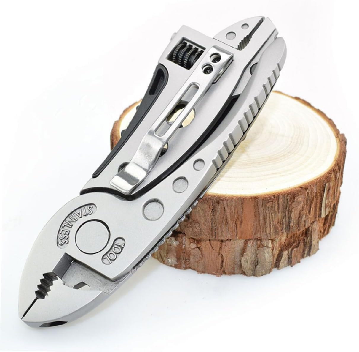 Lurrose 2Pcs Outdoor Multi Tool Pliers Stainless Steel Multi Purpose Wrench Compact Camping Hiking Climbing Travel Pocket Pliers