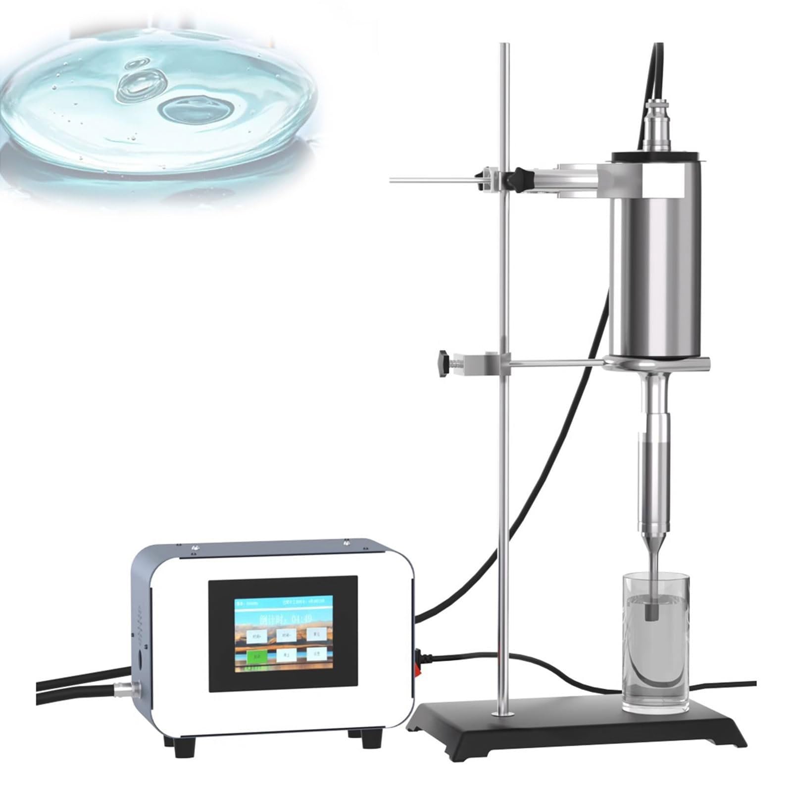 Ultraschall-Homogenisator, Sonicator, Prozessor, Zelldisruptor-Mischer, 20 kzh, Flüssigkeits-Emulgier-Trennung, Verarbeitungskapazität 500 ml, mit 8 mm Titan-Sondenhalterung für Labor