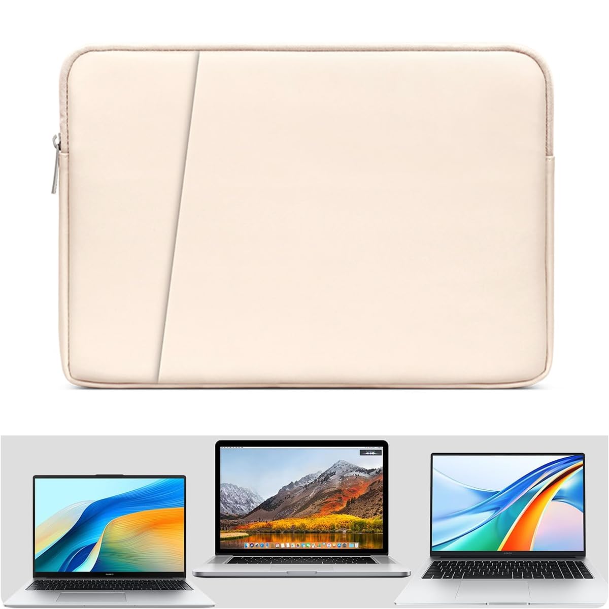 Grobo Custodia per computer portatile, in pelle PU, impermeabile, con custodia per accessori per notebook da 13 a 14 pollici