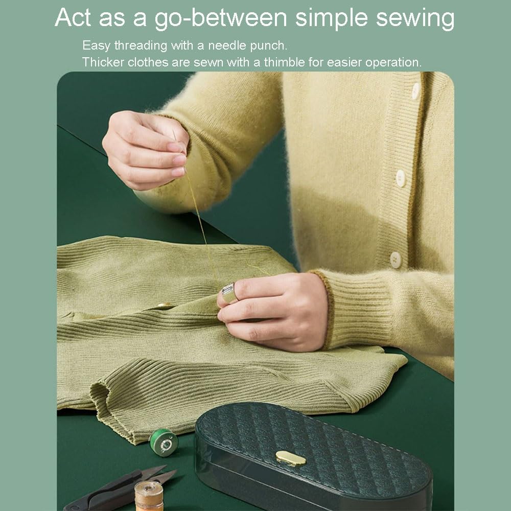 Kit de Costura portátil para Viaje, práctico y Multifuncional, para el hogar, con Agujas, Hilos y Tijeras, Herramienta para Manualidades.
