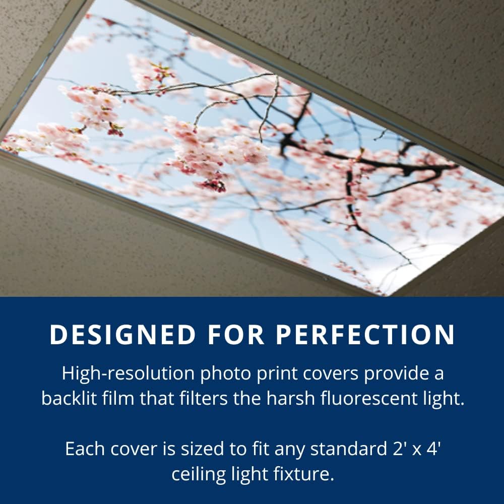 APPLIANCE ART Decorative Fluorescent Light Covers | Diffuse and Soften Harsh Glare | Reduce Eyestrain and Headaches | Classroom, Dental, Medical, Sensory, Business Offices | 2’ x 4’ | Stars