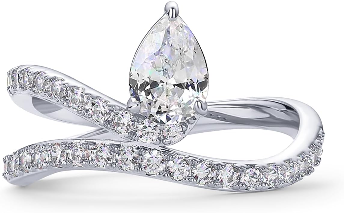 PAVOI 14K Gold Plated Premium Cubic Zirconia Square Solitaire ...