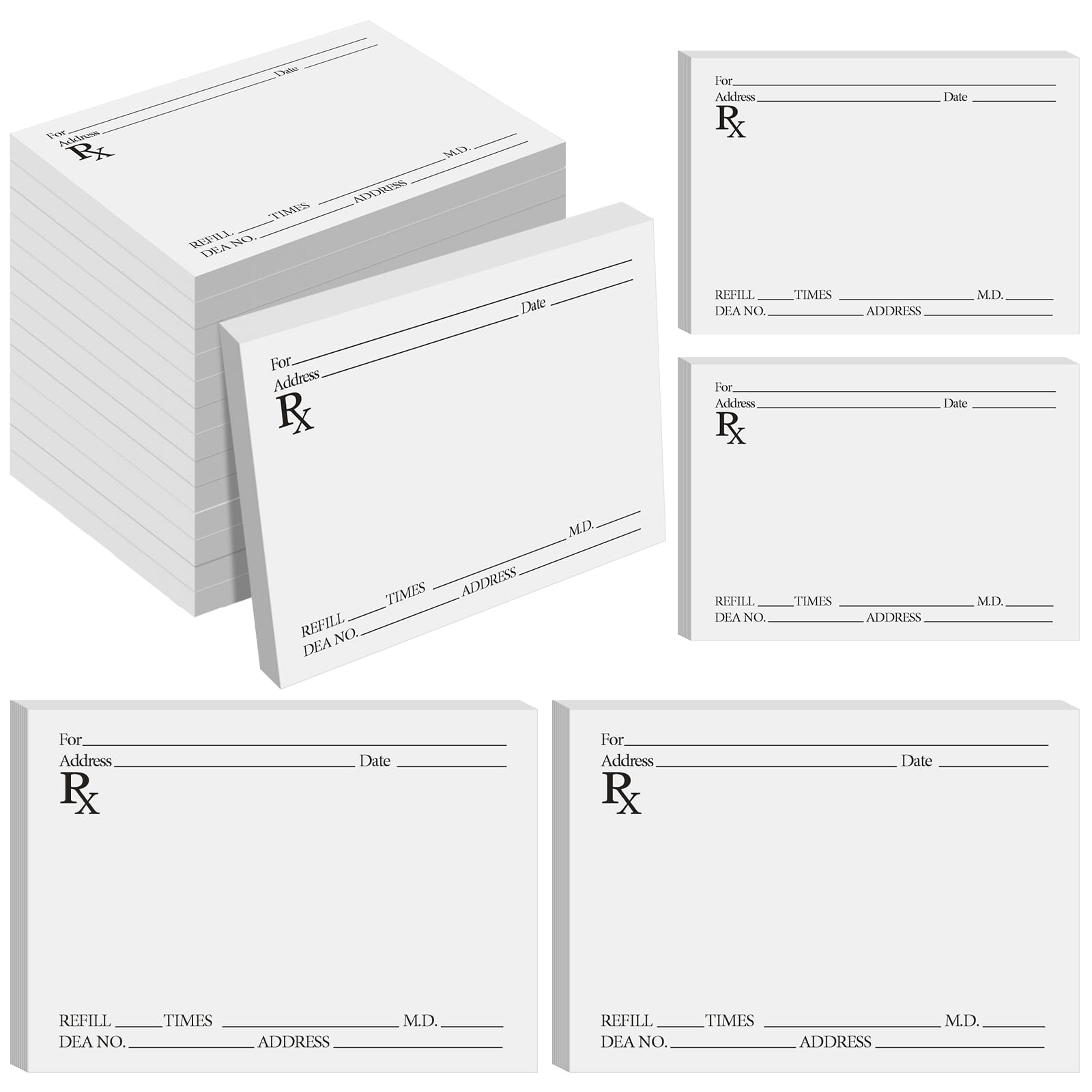 Watersay Confezione da 20 blocchetti di prescrizione per farmacista Rx, 100 fogli di carta per ricetta medica, per bambini, dottori, farmacisti, promemoria per medico, casa, ufficio, regalo di lavoro